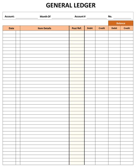 Budget Ledger Sheet Template