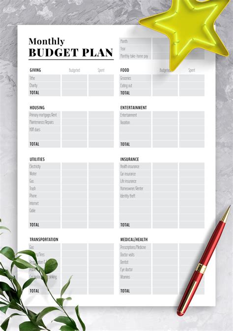 Budget Plan Template