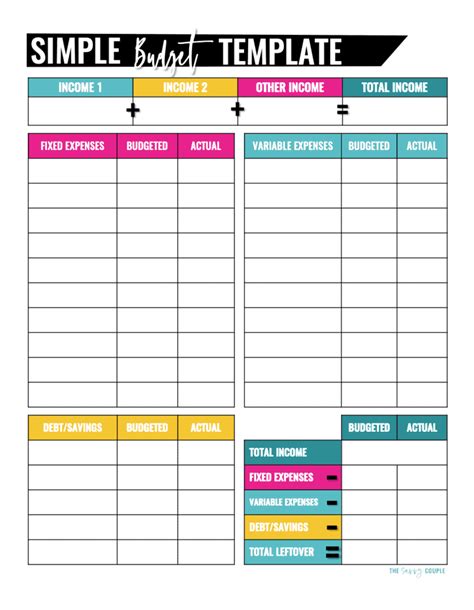 Budget by Paycheck Printable Template