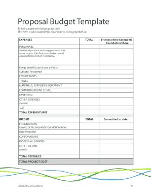 Budget Template Guidelines