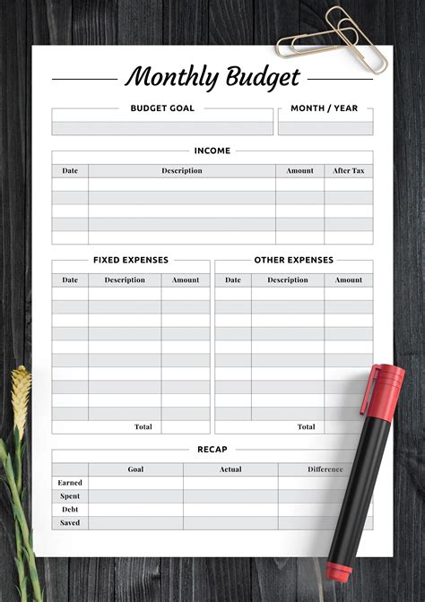 Budget Template PDF