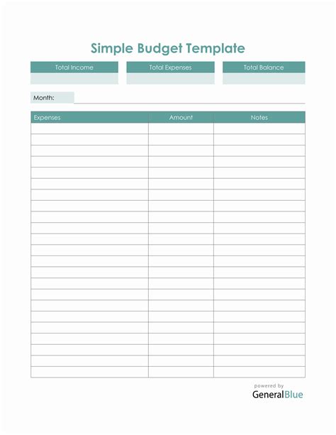 Budget Template Word