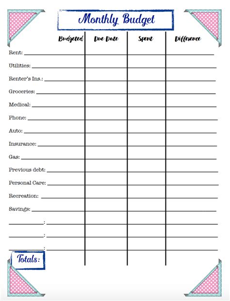 Benefits of using printables for budgeting