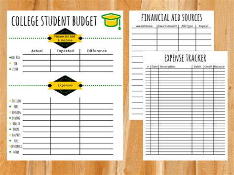 Budgeting printables for college students