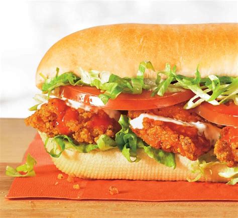 A spicy Buffalo chicken sub