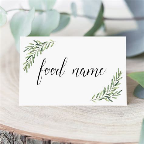 Buffet food labels templates