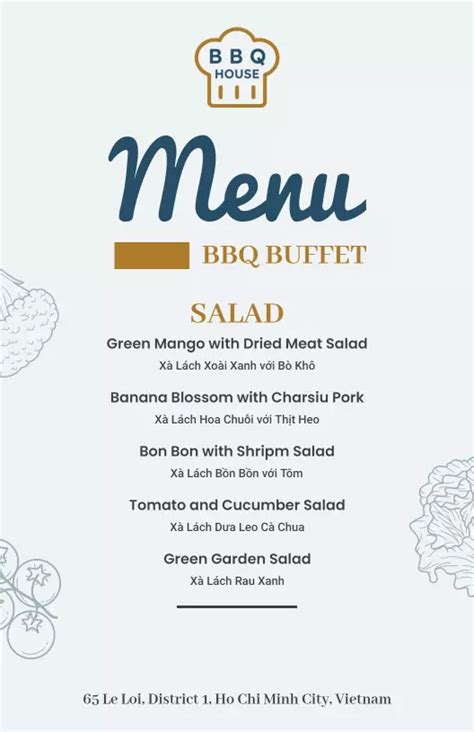 Buffet Menu Template