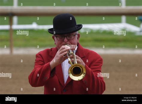 Bugle Call to Post with Horse Racing Fans