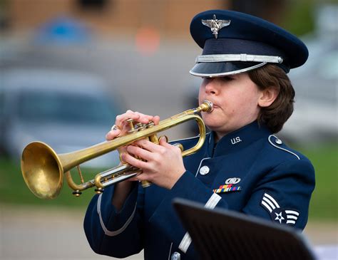 Bugle ensemble playing together