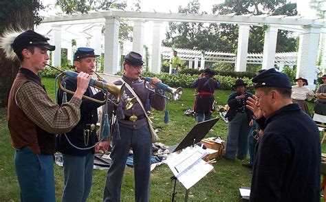 A Group of Buglers in Performance