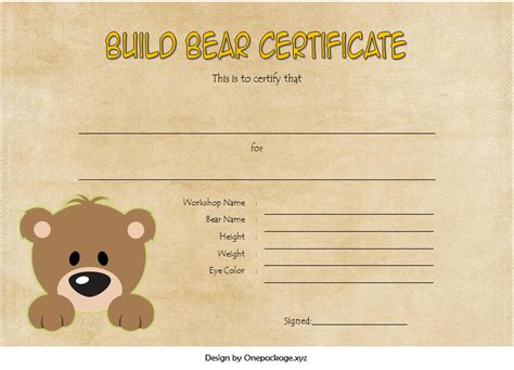 Build A Bear Certificate Template Download Free