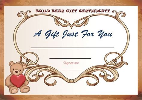 Build-A-Bear gift card template design