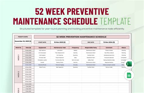 Building Maintenance Schedule Template Excel Download