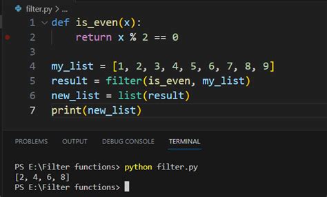 Built-in Filter Function