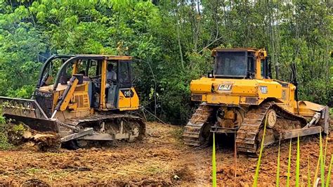 Bulldozer clearing land on a construction site