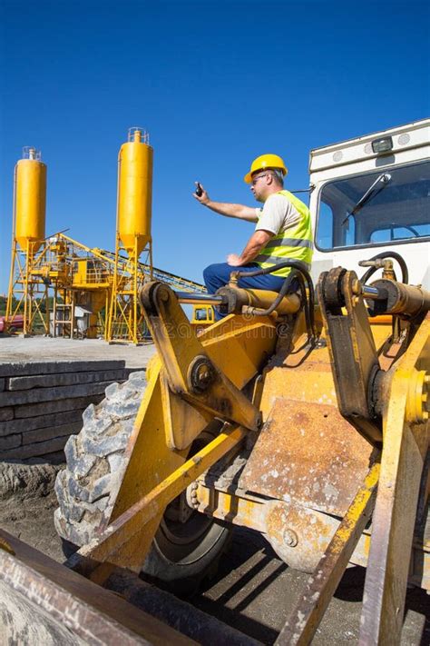 Bulldozer operator at work