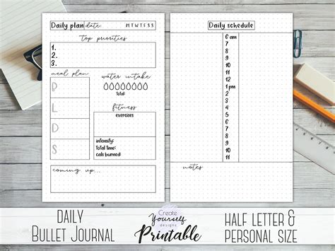 Bullet Journal Hourly Day Planner