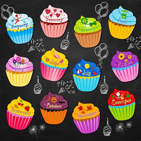 Bulletin Board Birthday Cupcake Template Designs Ideas