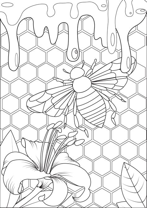 Bumble Bee Coloring Pages for Adults