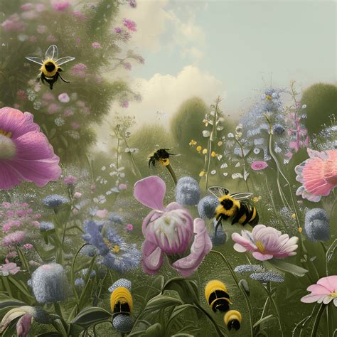 Bumblebee in a flower garden