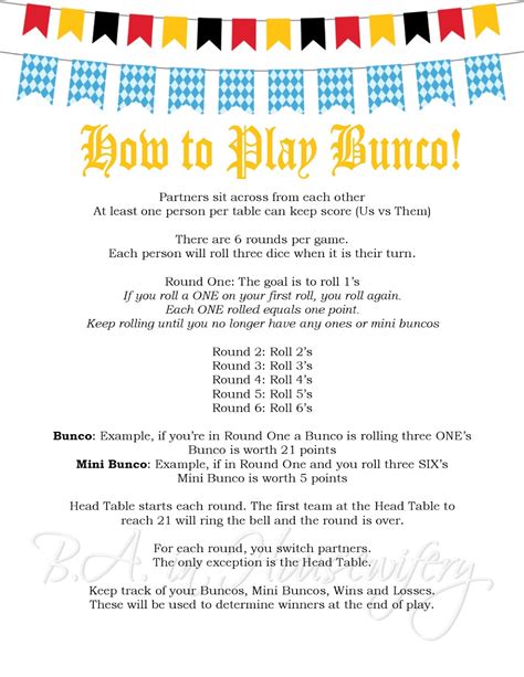 Bunco Game Rules