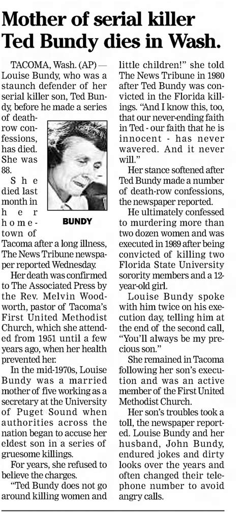 Bundy Obituaries Conclusion