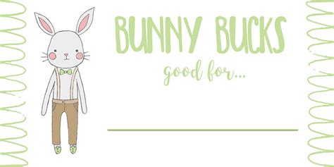 Bunny Bucks template