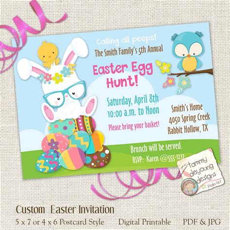 Bunny Easter Invitation Template