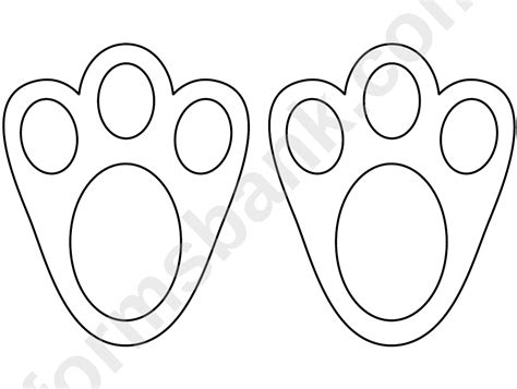 Bunny feet templates for digital crafts and printables