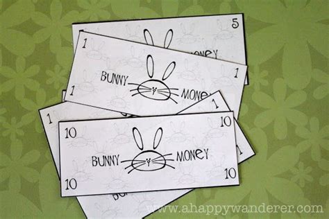 Bunny money worksheets for kids