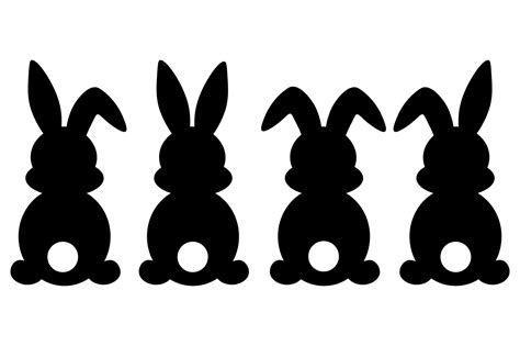 Bunny Silhouette Printable Art Template 3