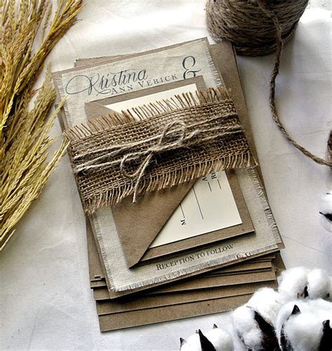 Burlap Country Wedding Invitations