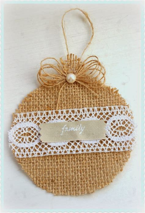 Burlap and lace ornaments on a Christmas tree