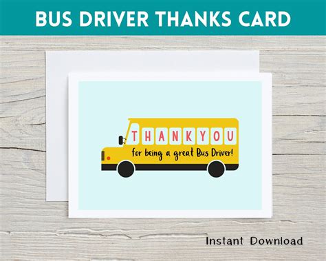 Bus Driver Thank You Cards Designs