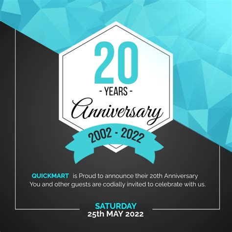 Business Anniversary Templates Free Download