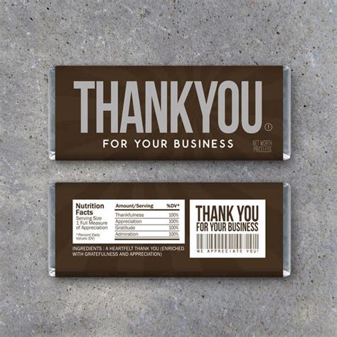 Business candy bar wrapper template