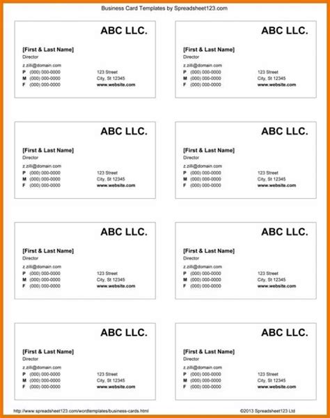 Business Card Template Google Docs Free Download