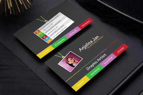 Business Card Template with Graphic