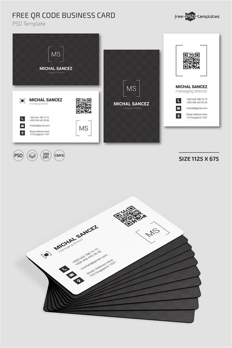 Business Card Templates Download Free with QR Code