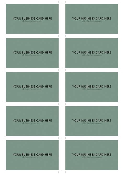 Business card templates for Pages