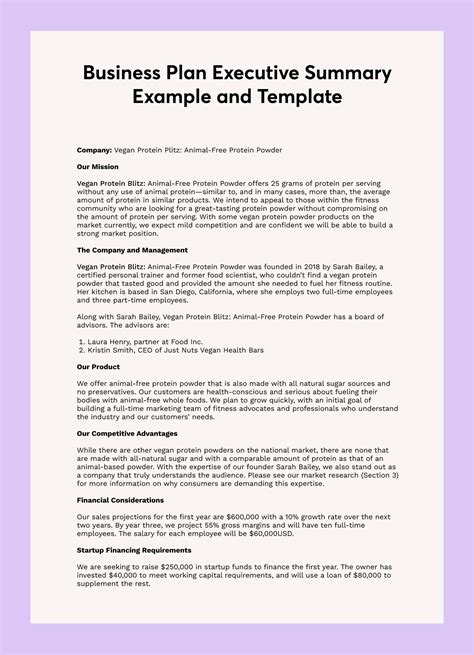 Business Case Executive Summary Examples