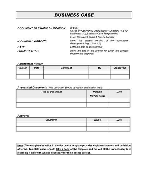 Business Case Template