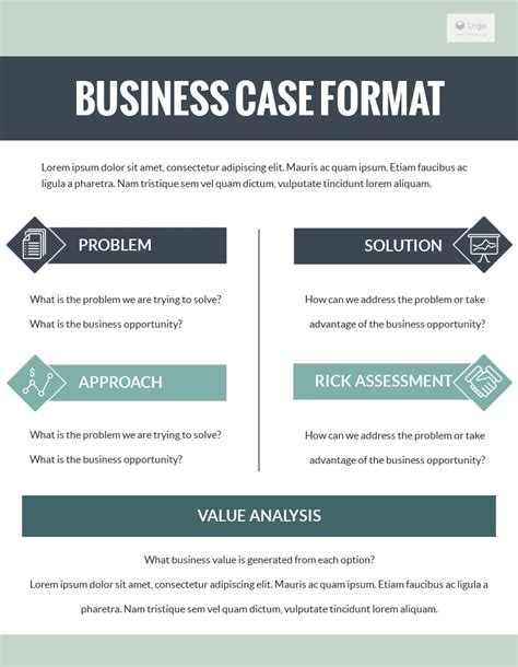 Business Case Template Ideas Design