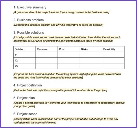 Business Case Template Pdf