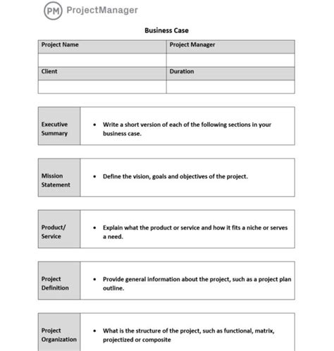 Business Case Template Word