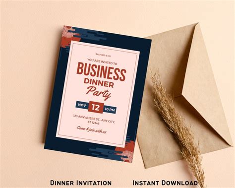 Business dinner invitation template