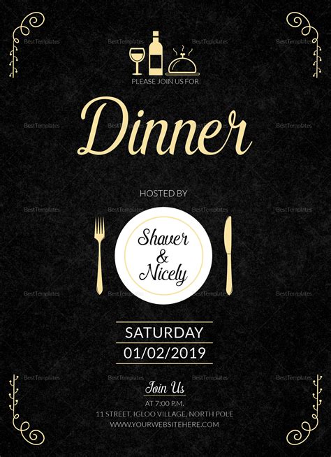 Business dinner invitation template design