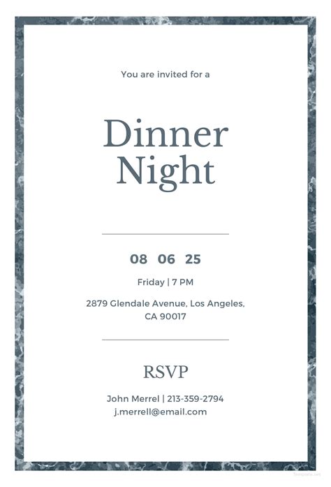 Business dinner invitation template example