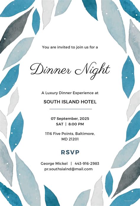 Business dinner invitation template photoshop