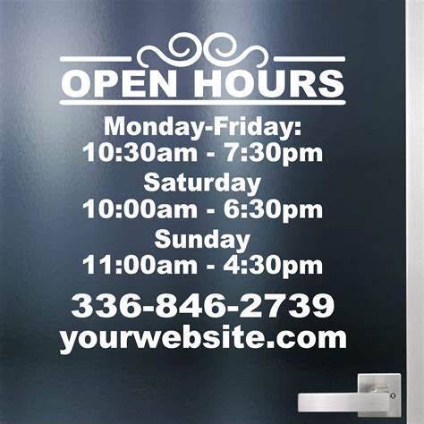 Business Hours Sign Design